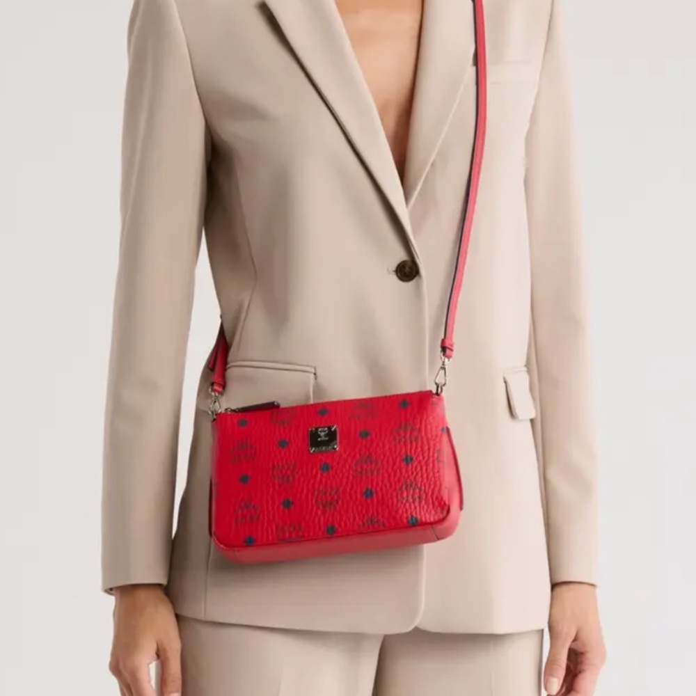 MCM Arlen Red Crossbody Bag. NWT